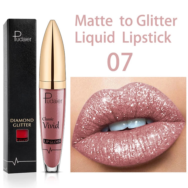Pudaier Diomond Glitter Liquid Lipstick - Tuzzut.com Qatar Online Shopping
