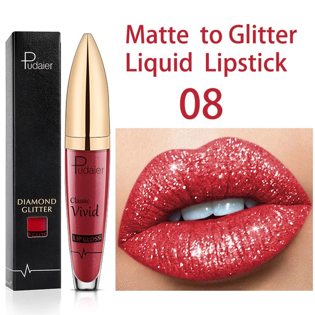 Pudaier Diomond Glitter Liquid Lipstick - TUZZUT Qatar Online Store