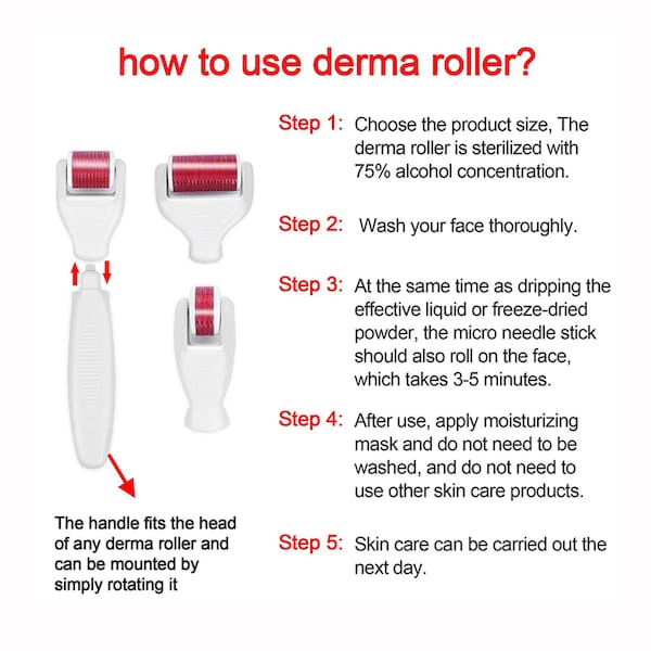 4 In 1 Derma Roller Set Stainless Micro Needles With Travel Case - Tuzzut.com Qatar Online Shopping
