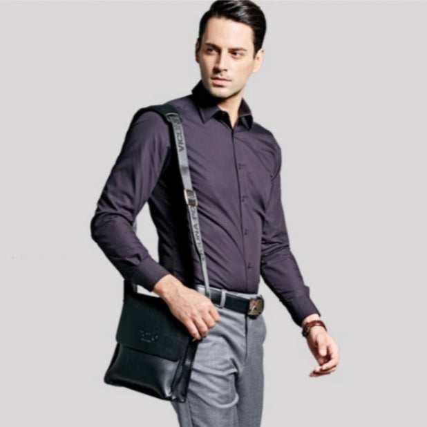 VICUNA POLO Leather Men Messenger Business Leather Shoulder Bag - Tuzzut.com Qatar Online Shopping