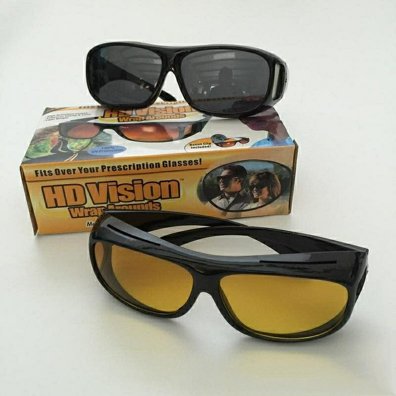 HD Vision Day & Night Wrap Around Glasses - Tuzzut.com Qatar Online Shopping