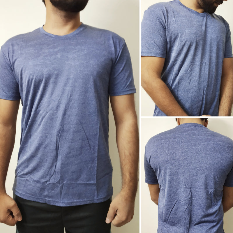 Men's Fitness Gym Slim Fit Running T Shirts - Light Blue - Tuzzut.com Qatar Online Shopping