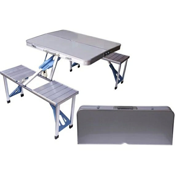 Outdoor Multifunctional Picnic Table, Aluminium With Foldable 4 Seats - Tuzzut.com Qatar Online Shopping