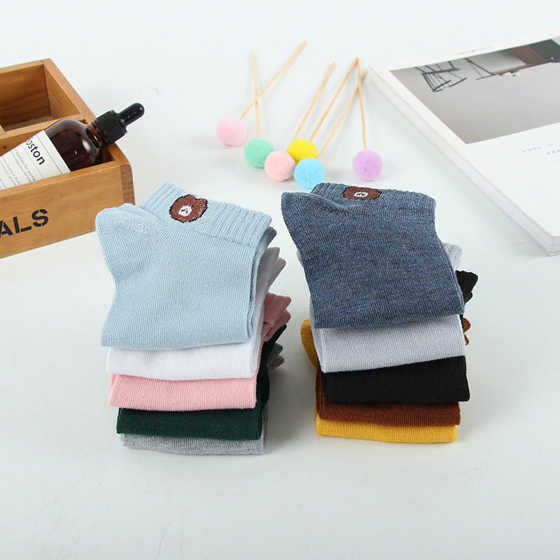 10 Pairs Women's Colourful Cotton Short Ankle Socks Bundle - Tuzzut.com Qatar Online Shopping