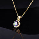 Women's Fashion Round Gemstone Pendant Necklace Jewelry NR-210G - Tuzzut.com Qatar Online Shopping