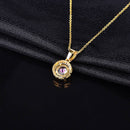 Women's Fashion Round Gemstone Pendant Necklace Jewelry NR-210G - Tuzzut.com Qatar Online Shopping