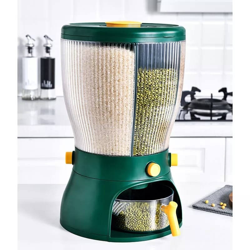 Rotatable Rice Pulse Cereal Dispenser 4 compartments - Tuzzut.com Qatar Online Shopping