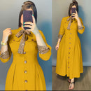 Pleated Turkish Women's Buttoned Ayrobin Dress - B337 - Tuzzut.com Qatar Online Shopping