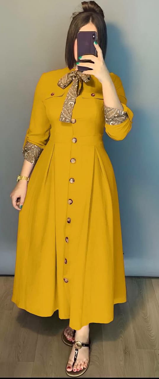 Pleated Turkish Women's Buttoned Ayrobin Dress - B337 - Tuzzut.com Qatar Online Shopping