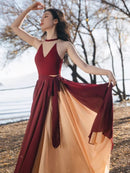 YOSIMI Elegant 3 Piece Outfit Sleeveless Padded Top and Maxi Party Dress 3205 - Tuzzut.com Qatar Online Shopping