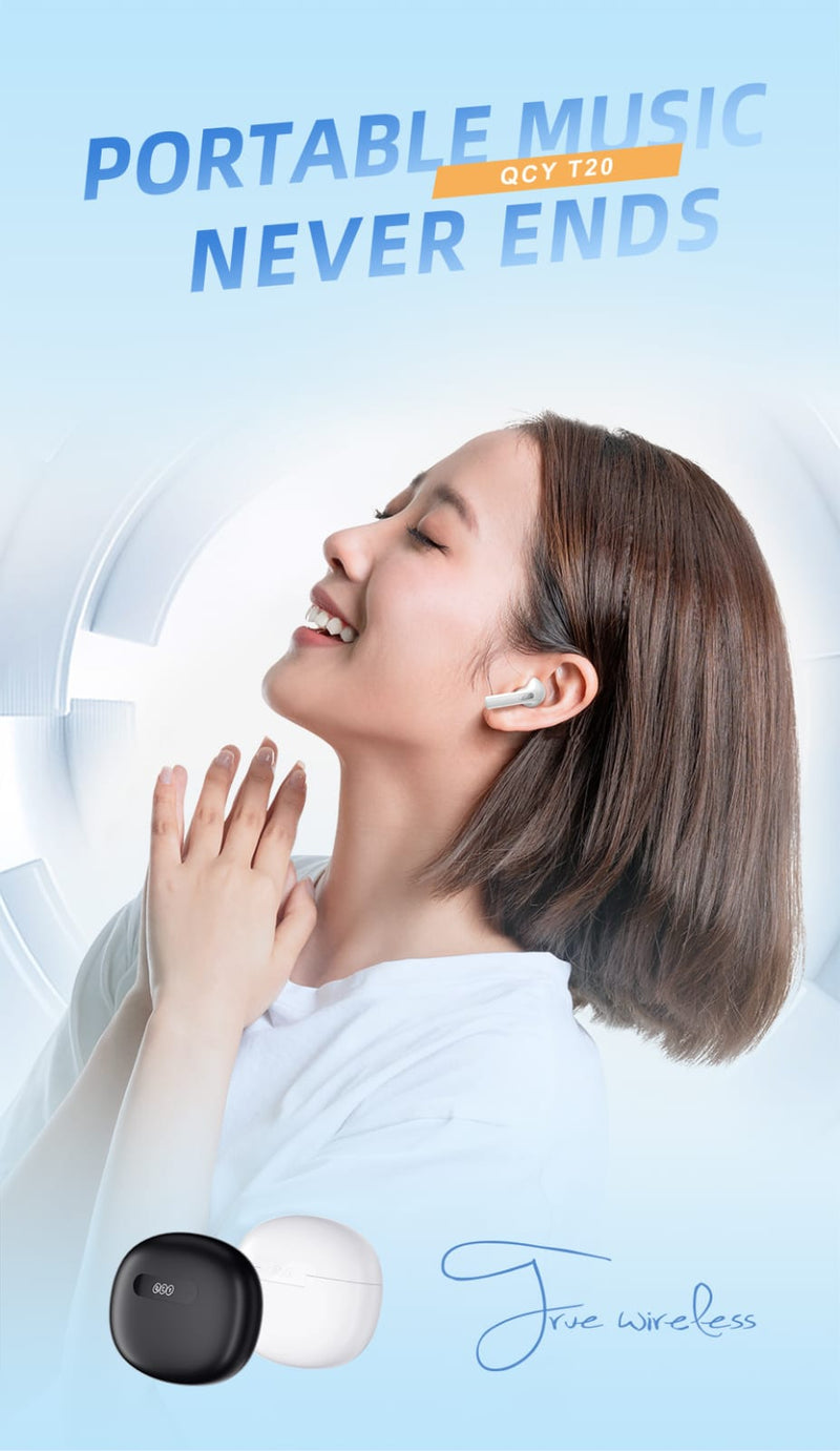 QCY T20 AilyPods Bluetooth 5.3 Wireless Earphones - Tuzzut.com Qatar Online Shopping