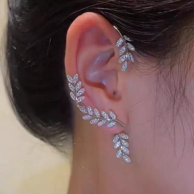 1 Pair Women's Fashion Leaf Butterfly Earrings Ear Cuffs Clip - TUZZUT Qatar Online Store