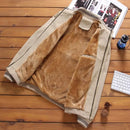 Autumn Mens Bomber Jackets Casual Male Winter Outwear Fleece Thick Warm Windbreaker - Tuzzut.com Qatar Online Shopping