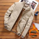 Autumn Mens Bomber Jackets Casual Male Winter Outwear Fleece Thick Warm Windbreaker - Tuzzut.com Qatar Online Shopping
