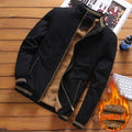 Autumn Mens Bomber Jackets Casual Male Winter Outwear Fleece Thick Warm Windbreaker - Tuzzut.com Qatar Online Shopping