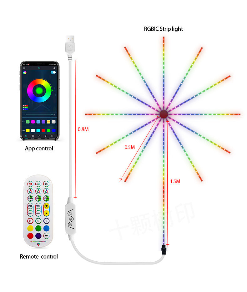 RGB Firework Led Music Light Strip with Remote and App Control - Tuzzut.com Qatar Online Shopping