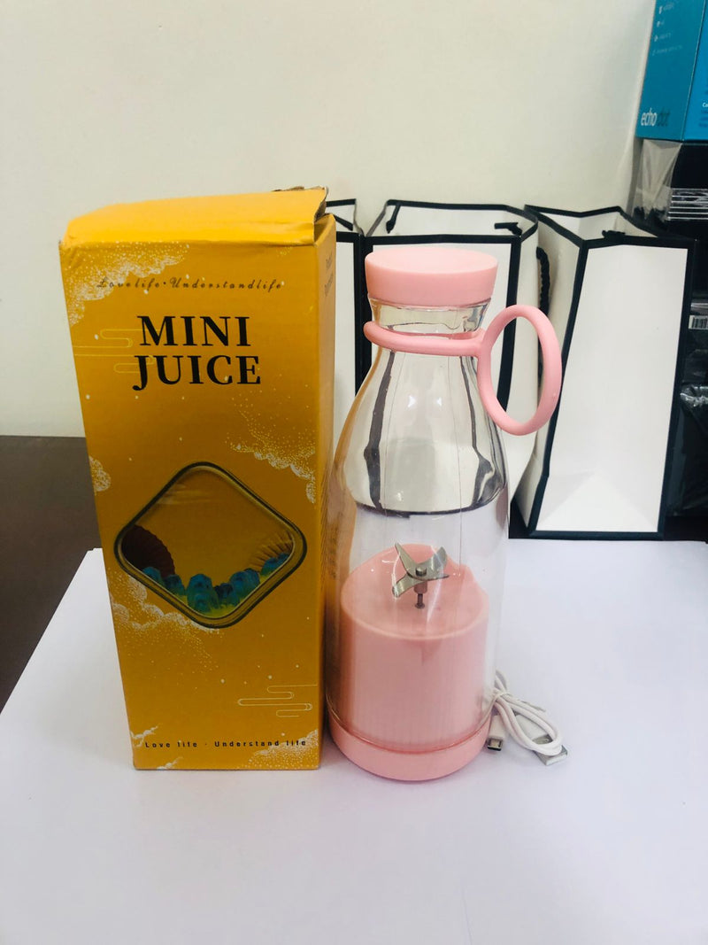 Portable Bottle Rechargeable Mini Juice Blender with 4 Blades 300ml - Tuzzut.com Qatar Online Shopping