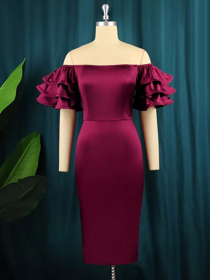 Women Satin Party Dress Slash Neck Short Puff Sleeve Shoulder Bodycon Clubwear Summer Event S4653623 Women Satin Party Dress Slash Neck Short Puff Sleeve Shoulder Bodycon Clubwear Summer Event S4653623