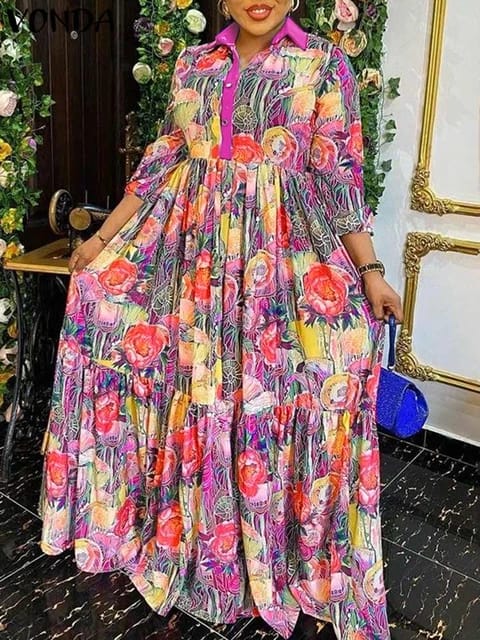 African Dresses For Women Traditional Africa Long Dress S4602721 - Tuzzut.com Qatar Online Shopping