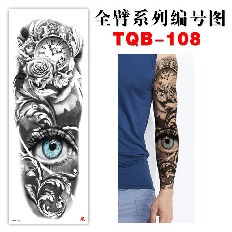 Large Arm Sleeve Body Art Temporary Tattoo Waterproof Sticker Fake Tattoo Designs - Tuzzut.com Qatar Online Shopping