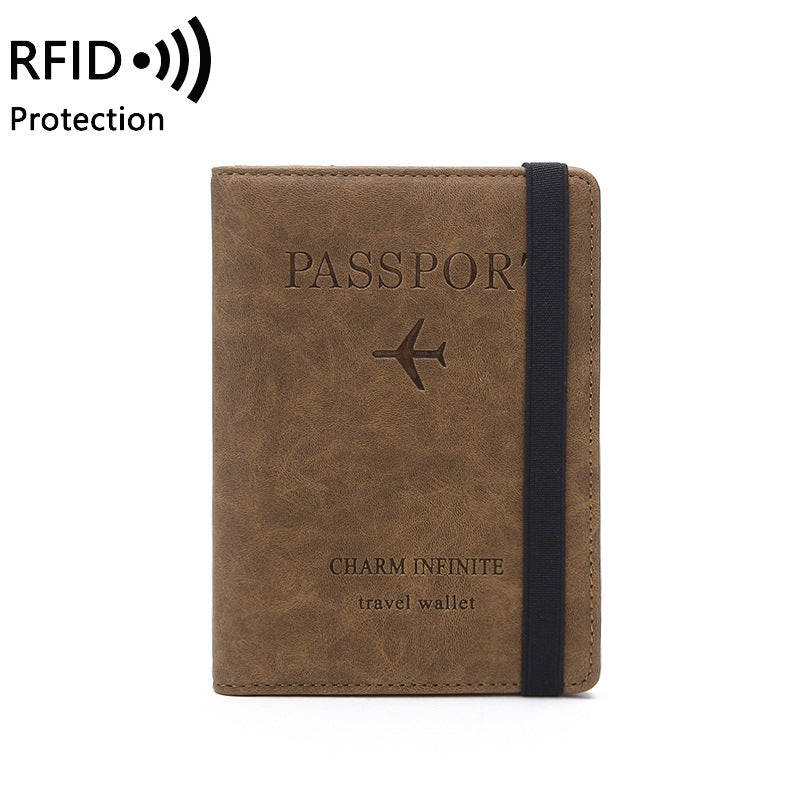 Passport Holder Cover, PU Leather RFID Travel Wallet Case Organiser Accessories, Passport Cover, Business Cards, Credit Cards, Boarding Passes - Tuzzut.com Qatar Online Shopping