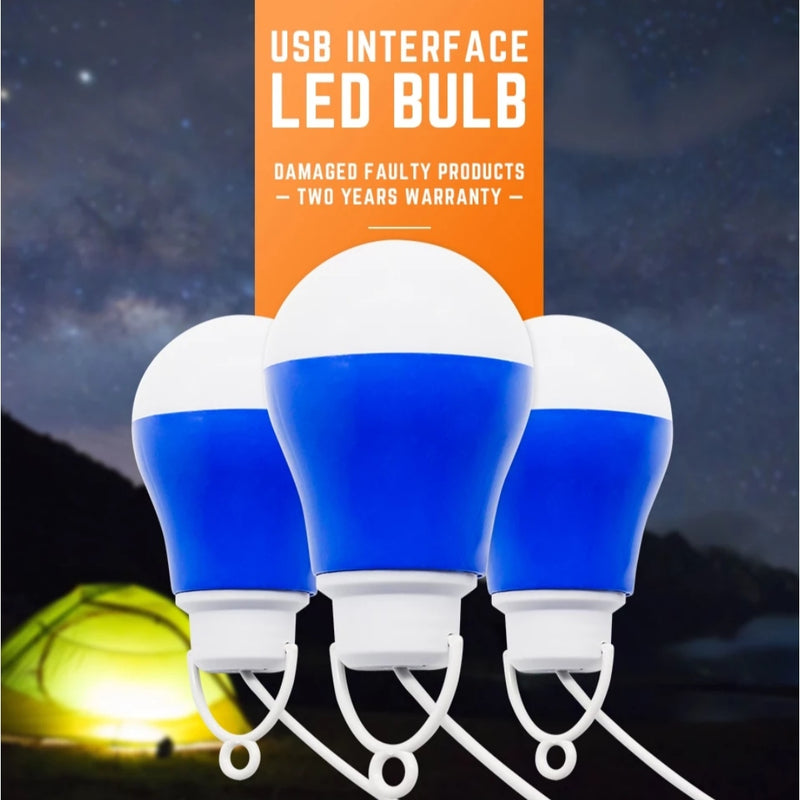LED USB Light Bulb Outdoor Emergency Lights 5V 5W With Hook Outdoor Light Hiking Camping Fishing Travel Lighting- Assorted Colors - Tuzzut.com Qatar Online Shopping