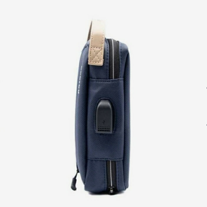 Porodo Convenient Leather Storage Bag 8.2" Blue - IPX3 Water-Resistant - TUZZUT Qatar Online Store