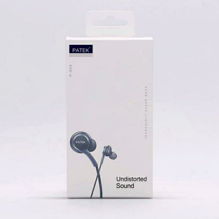 PATEK Earphones Headphones Headset Handsfree with Mic- P- 555 -(Black) - TUZZUT Qatar Online Store