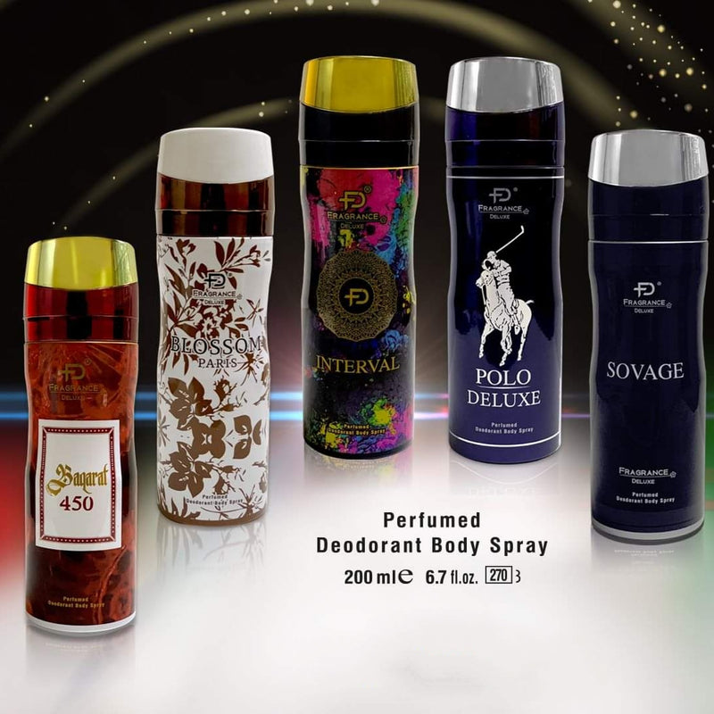 5 Pcs Perfumed Deodorant Body Spray - Fragrance Deluxe FD - Tuzzut.com Qatar Online Shopping