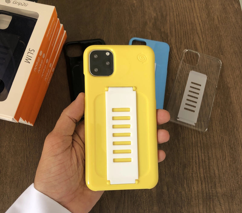 Grip2ü Slim Phone Grip Case Cover - Yellow (iPhone 11 Pro/iPhone 11 Pro Max) - TUZZUT Qatar Online Store