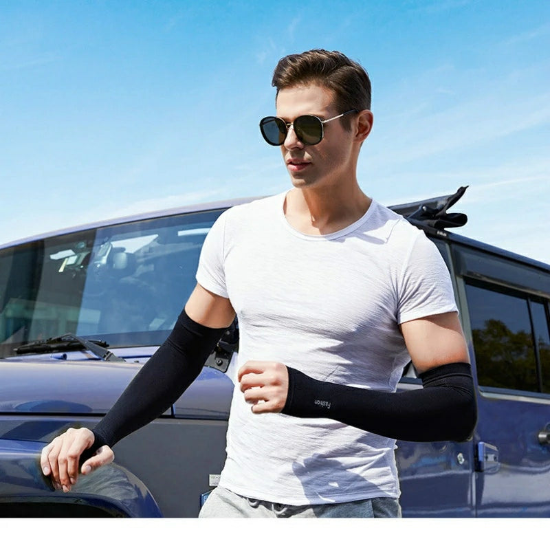 Lets Silim 1 Pair UV Protection Arm Ice Sleeve Sunscreen for Driving Cycling - Tuzzut.com Qatar Online Shopping