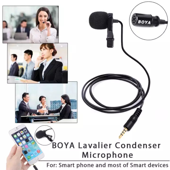 BOYA BY-LM10 Lavalier Clip-on Omnidirectional Condenser Microphone - Tuzzut.com Qatar Online Shopping