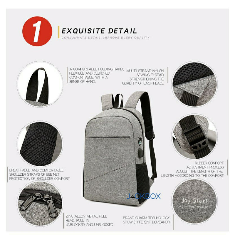 Korean Fashion Joy Start Ipad Laptop Bag with USB Charging Port 18 inch Backpack - Tuzzut.com Qatar Online Shopping