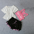 Women's Yoga Suit Fitness Clothing Sportswear - 3 Pcs Set - Tuzzut.com Qatar Online Shopping