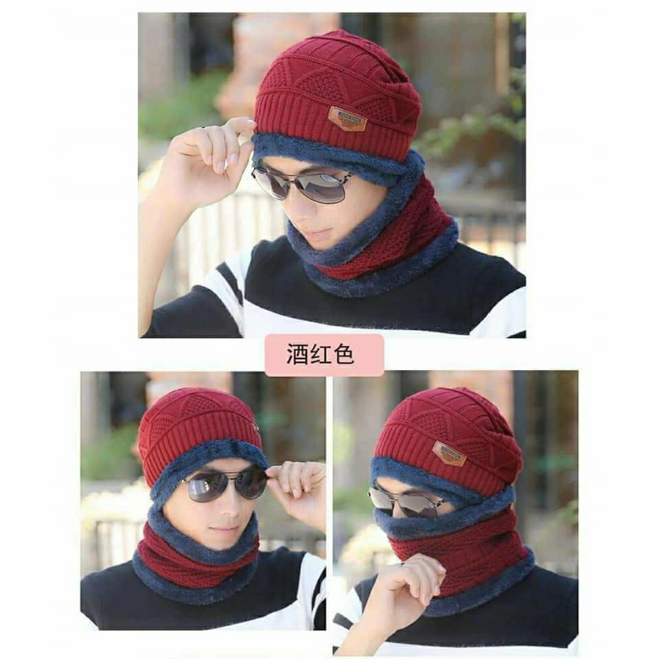 Winter Hat with Neck Warmer (Skullies & Beanies) For Men and Women 012354 Winter Hat with Neck Warmer (Skullies & Beanies) For Men and Women 012354