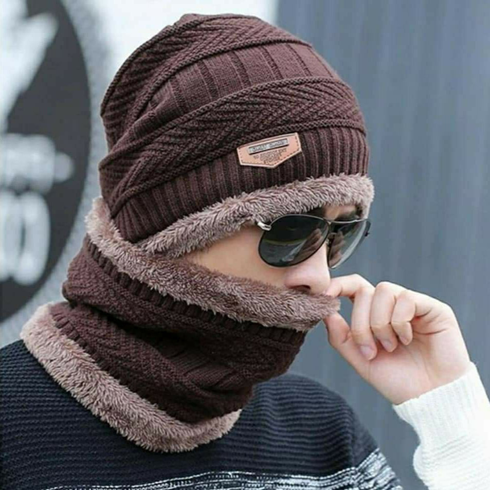 Winter Hat with Neck Warmer (Skullies & Beanies) For Men and Women 012354 Winter Hat with Neck Warmer (Skullies & Beanies) For Men and Women 012354