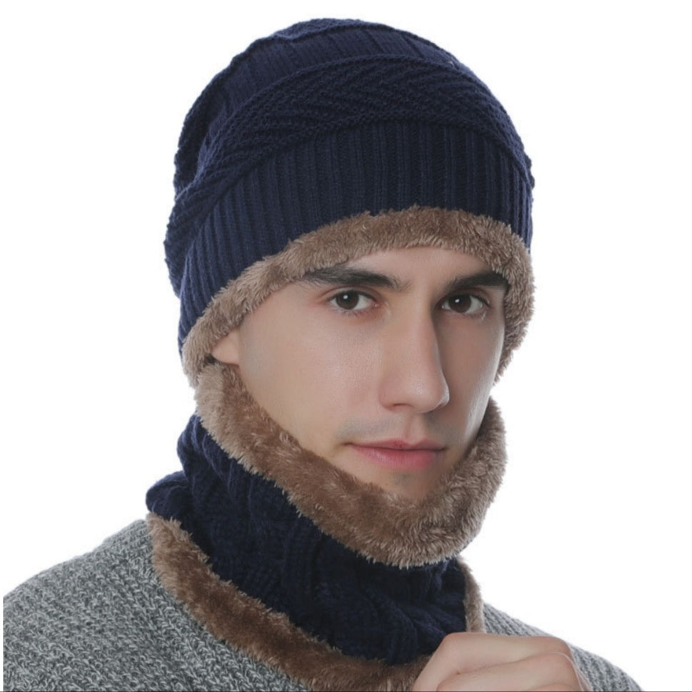 Winter Hat with Neck Warmer (Skullies & Beanies) For Men and Women 012354 Winter Hat with Neck Warmer (Skullies & Beanies) For Men and Women 012354