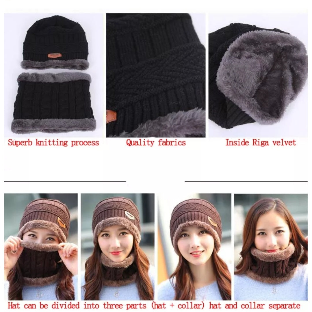Winter Hat with Neck Warmer (Skullies & Beanies) For Men and Women 012354 Winter Hat with Neck Warmer (Skullies & Beanies) For Men and Women 012354