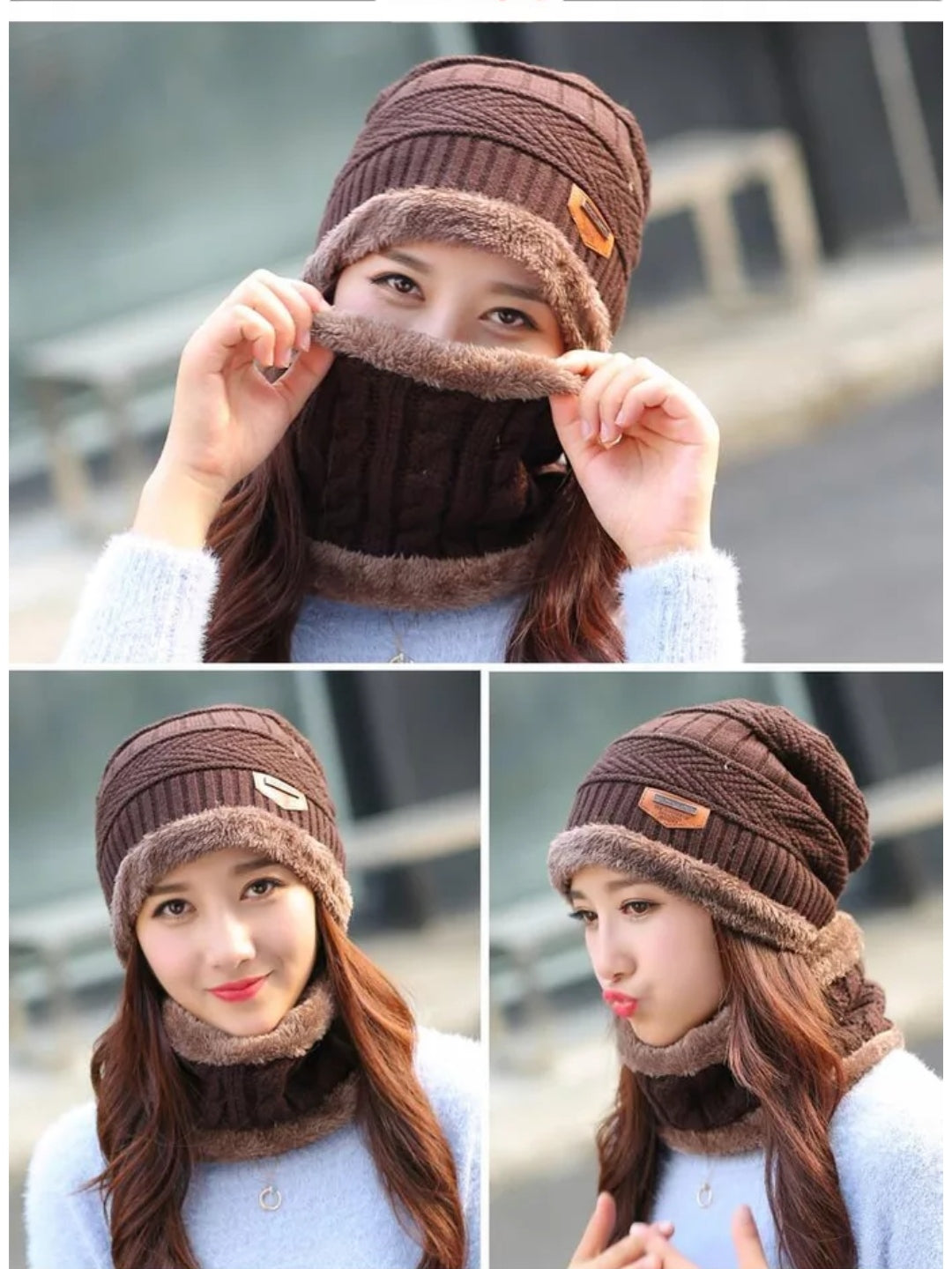 Winter Hat with Neck Warmer (Skullies & Beanies) For Men and Women 012354 Winter Hat with Neck Warmer (Skullies & Beanies) For Men and Women 012354