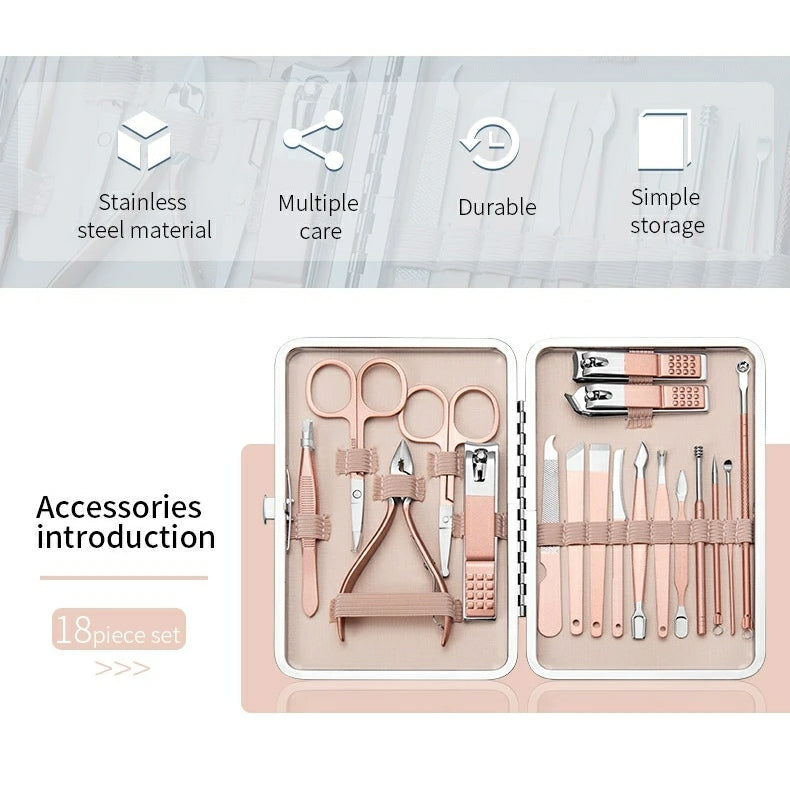 18 Pcs Professional Nail Art Manicure Tools Set 18 Pcs Professional Nail Art Manicure Tools Set
