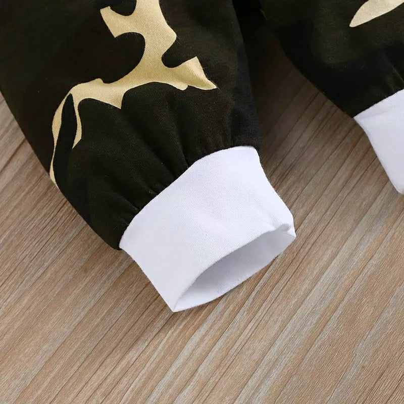 Stylish Letter Printed Camouflage Sweatshirt and Pant Set - TUZZUT Qatar Online Store