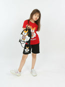 Girls Top Short Burberry 3pcs Set - Red TK1130 - Tuzzut.com Qatar Online Shopping