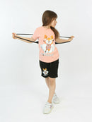 Girls Top Short Burberry 3pcs Set - Pink TK1120 - Tuzzut.com Qatar Online Shopping