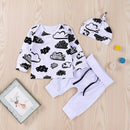 3-piece Cloud Printed Sweatshirt & Pants & Hat for Baby Boy 190433 - Tuzzut.com Qatar Online Shopping