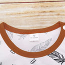 2-Piece Feather Print Hooded Bodysuit and Hat B2022 - Tuzzut.com Qatar Online Shopping