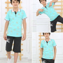 Boys Casual Burberry T-Shirt Shorts Set - Blue TK5510 - Tuzzut.com Qatar Online Shopping