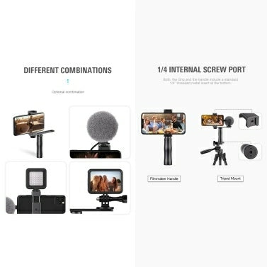 Smartphone Video Rig Filmmaker Grip Handle - APEXEL APL-VG01 Smartphone Video Rig Filmmaker Grip Handle - APEXEL APL-VG01