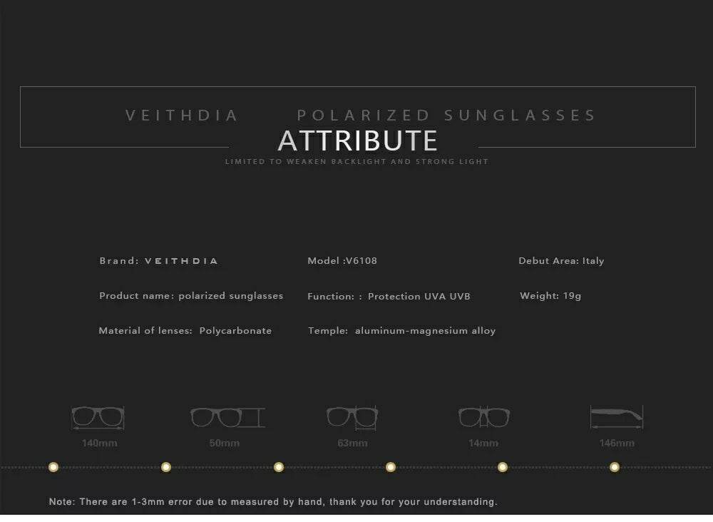 VEITHDIA V6108 TR90 Polarized Sunglasses VEITHDIA V6108 TR90 Polarized Sunglasses