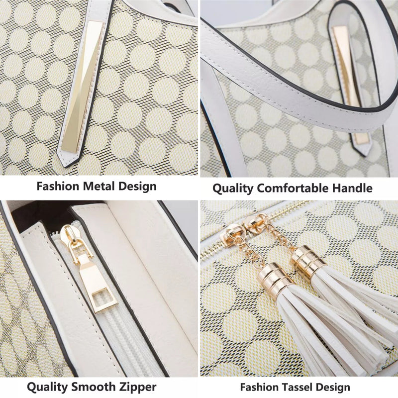 4 Pcs Tote Shoulder Handbag Wallet Set - Black - Tuzzut.com Qatar Online Shopping