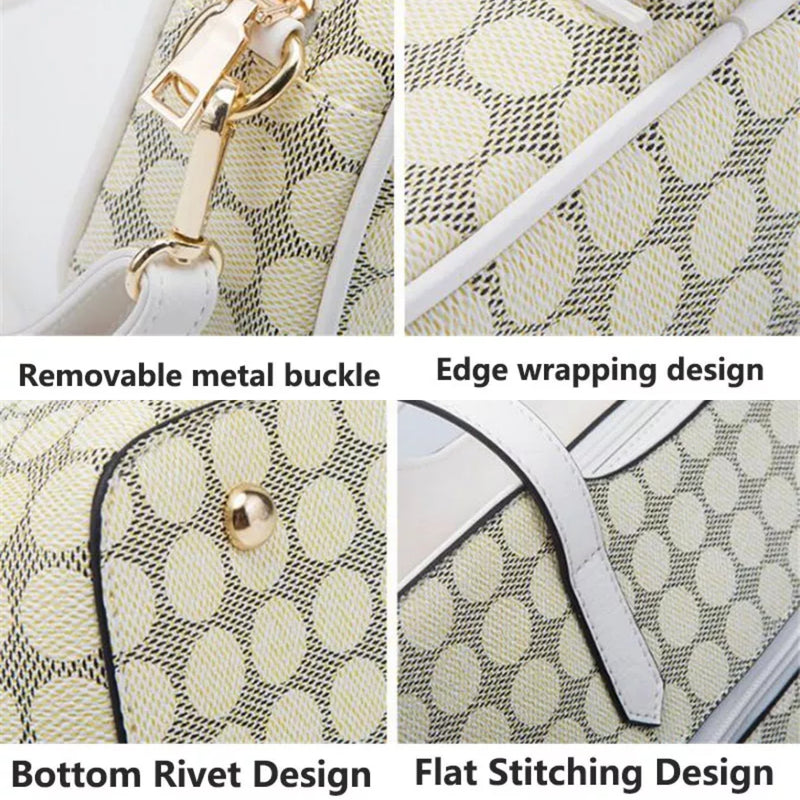 4 Pcs Tote Shoulder Handbag Wallet Set - Brown - Tuzzut.com Qatar Online Shopping